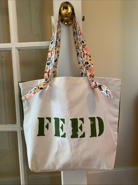 📌 Feed For Clarins Canvas Reusable Sustainable Floral Handle Tote Bag